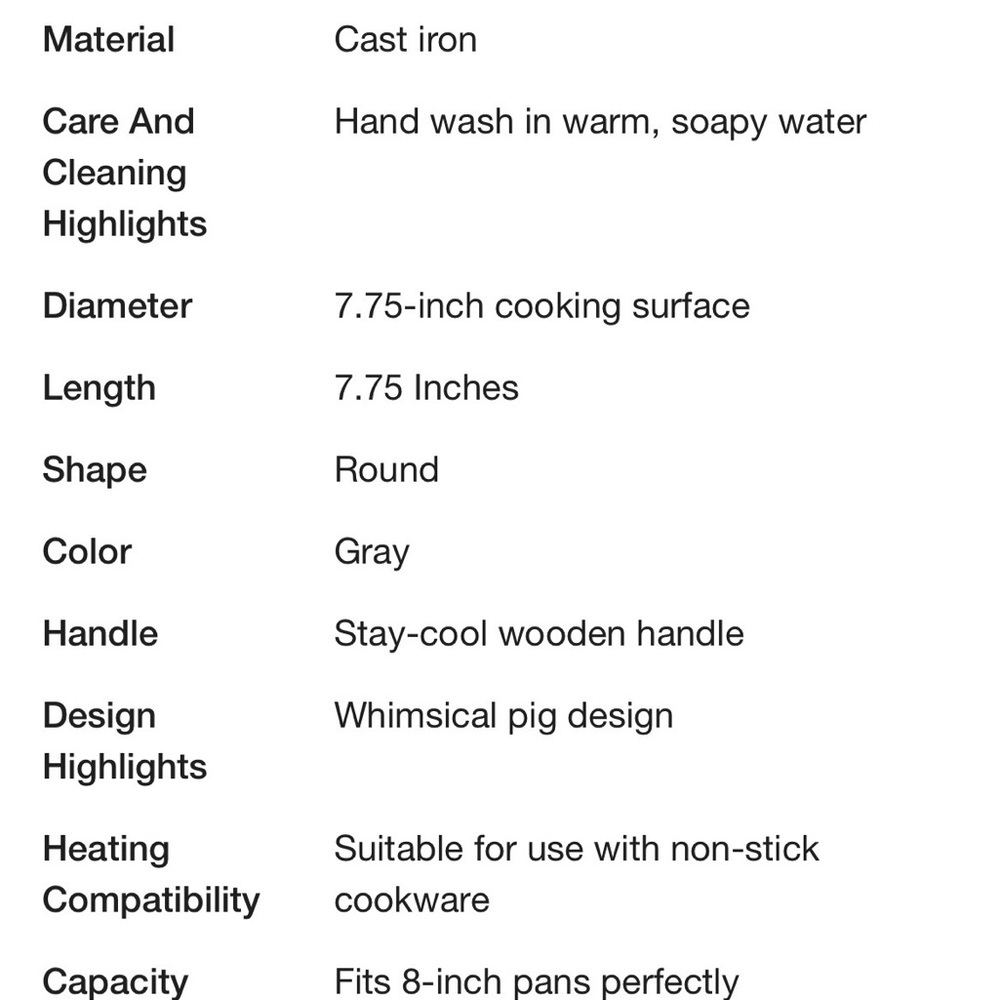 New-Never Used - Cast Iron Round -Bacon Press. Whimsical Pig Design. - Picture 10 of 11